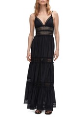 MANGO Lace Panel Maxi Dress