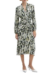 MANGO Leonor Print Long Sleeve Midi Dress