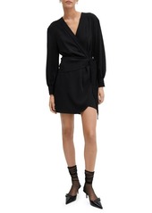 MANGO Long Sleeve Wrap Dress