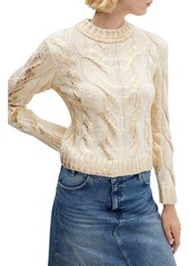 MANGO Metallic Foil Cable Sweater