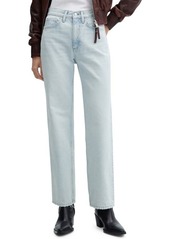 MANGO Mid Rise Straight Leg Jeans