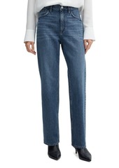 MANGO Mid Rise Straight Leg Jeans