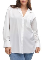 MANGO Oversize Cotton Button-Up Shirt