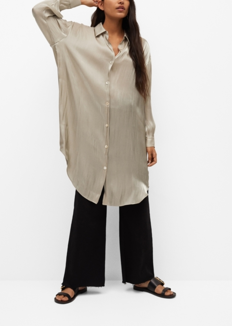 mango satin shirt dress