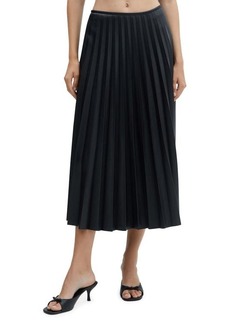 MANGO Pleated Faux Leather Skirt