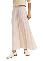 MANGO Pleated Maxi Skirt in Light Beige at Nordstrom