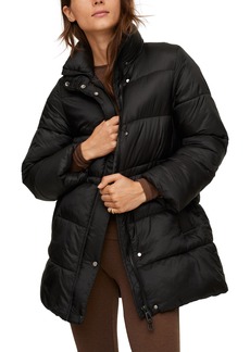 MANGO Quilted Coat in Black at Nordstrom