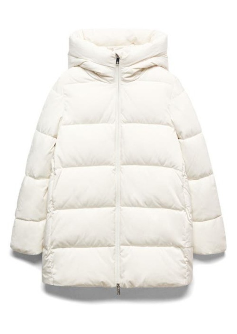 MANGO Quilted Water Repellent Hooded Puffer Coat