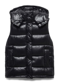 MANGO Quilted Water Repellent Hooded Vest