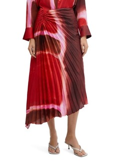 MANGO Rothko Print Asymmetric Midi Skirt