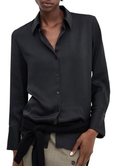 MANGO Satin Button-Up Shirt