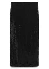 MANGO Sequin Midi Skirt