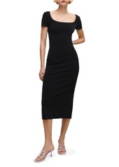 MANGO Square Neck Midi Dress