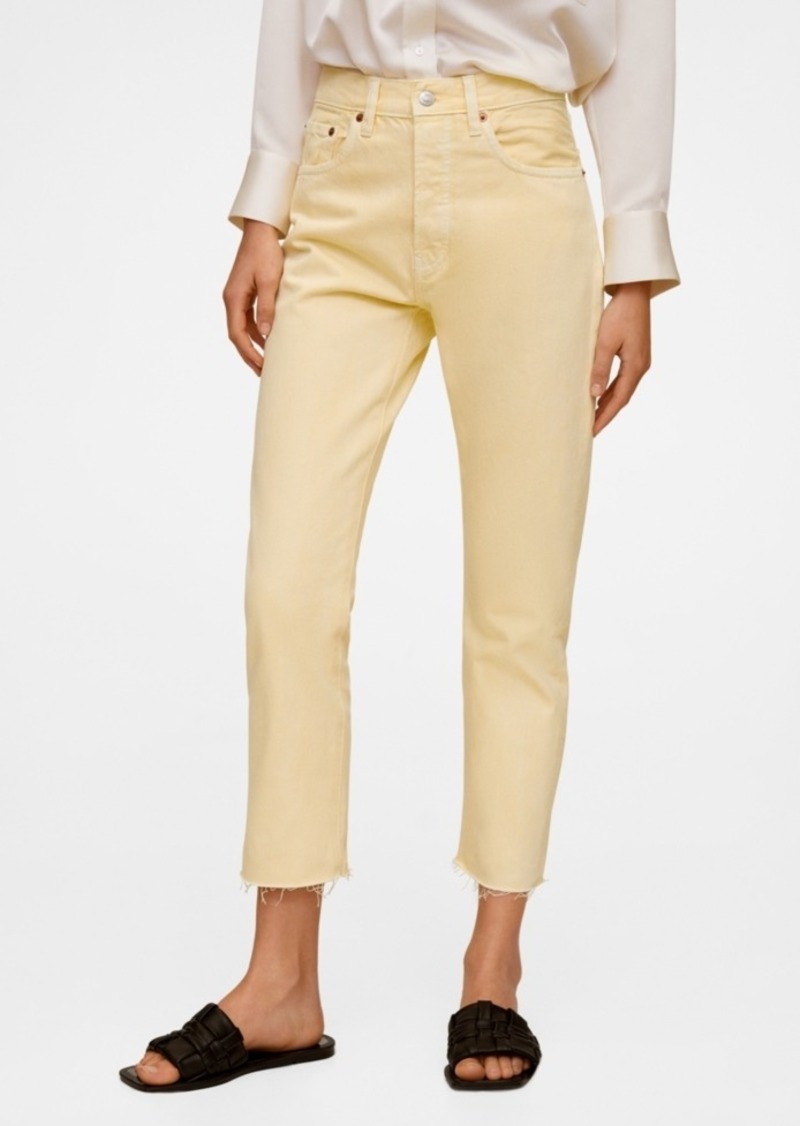 Mango Straight Fit Cropped Jeans