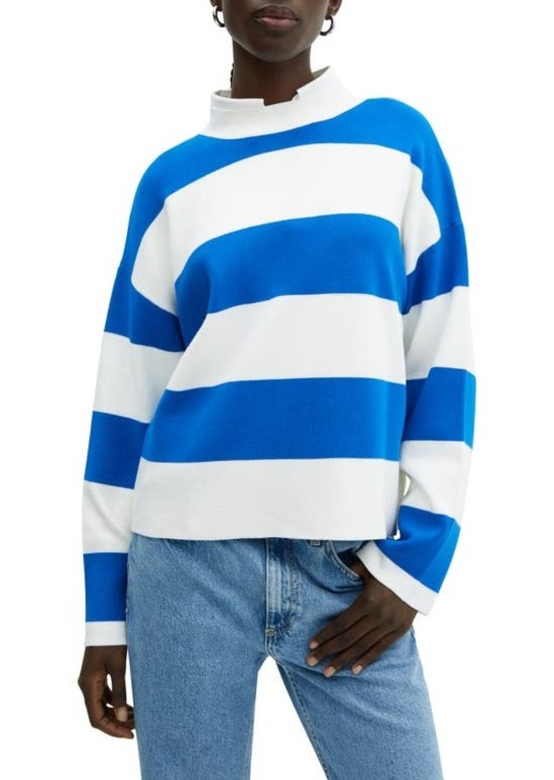 MANGO Stripe Funnel Neck Sweater