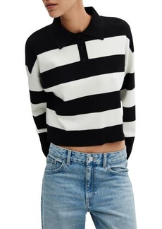 MANGO Stripe Polo Sweater