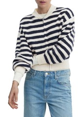 MANGO Stripe Zip Cardigan