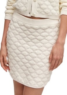 MANGO Textured Knit Miniskirt