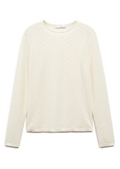 MANGO Textured Long Sleeve T-Shirt