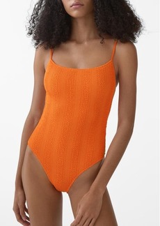 MANGO Textured One-Piece Swimsuit