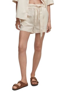 MANGO Cotton & Linen Paperbag Shorts
