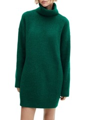 MANGO Turtleneck Rib Sweater Dress