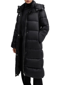MANGO Water Repellent Channel Quilted Hooded Coat