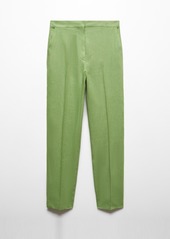 Mango Women's 100% Linen Pants - Lt Pastel