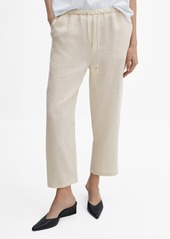Mango Women's 100% Linen Pants - Medium Bro