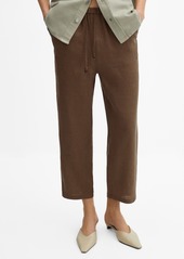 Mango Women's 100% Linen Pants - Medium Bro