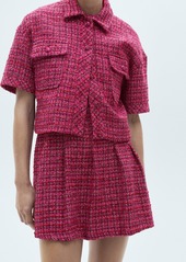 Mango Women's A-Line Tweed Dress - Fuchsia