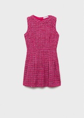 Mango Women's A-Line Tweed Dress - Fuchsia