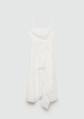 Mango Women's Asymmetrical Embroidered Dress - Off White