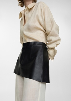Mango Women's Asymmetrical Leather Sash Skirt - Black