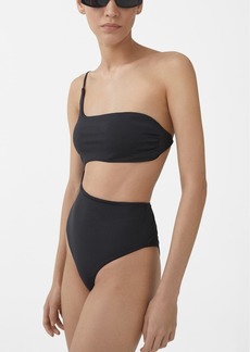 Mango Women's Asymmetrical Opening Swimsuit - Black