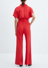 Mango Women's Belt Long Jumpsuit - Bright Red