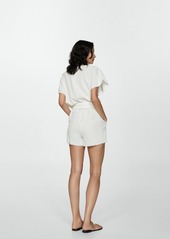 Mango Women's Belt Short Jumpsuit - Off White