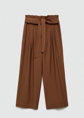 Mango Women's Belt Straight-Fit Pants - Brown