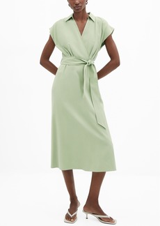 Mango Women's Belt Wrap Dress - Green Apple