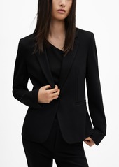 Mango Women's Blunt Stitching Fitted Blazer - Black