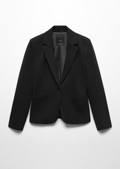 Mango Women's Blunt Stitching Fitted Blazer - Black