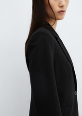 Mango Women's Blunt Stitching Fitted Blazer - Black