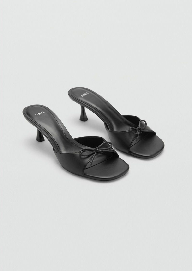 Mango Women's Bow Detail Heeled Sandals - Black