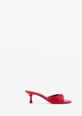 Mango Women's Bow Detail Heeled Sandals - Red