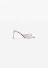 Mango Women's Bow Heel Sandals - White