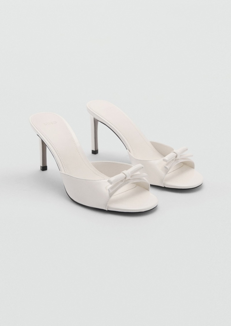 Mango Women's Bow Heel Sandals - White