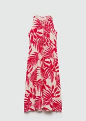 Mango Women's Bow Printed Dress - Red