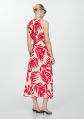 Mango Women's Bow Printed Dress - Red