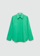 Mango Women's Buttoned Cotton Shirt - Green