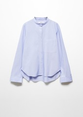 Mango Women's Buttoned Cotton Shirt - Medium Blue